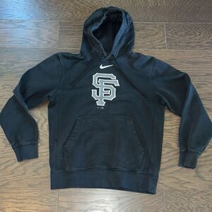 Black Nike MLB San Francisco Giants Baseball fleece hooded Hoodie sweatshirt S